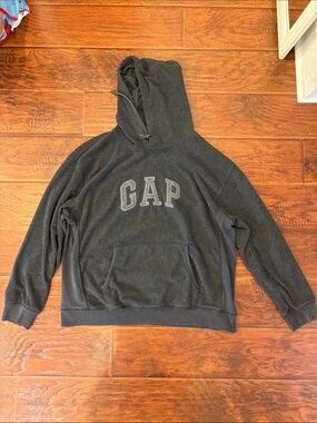 GAP Men's Charcoal Gray Crewneck Hoodie with Logo